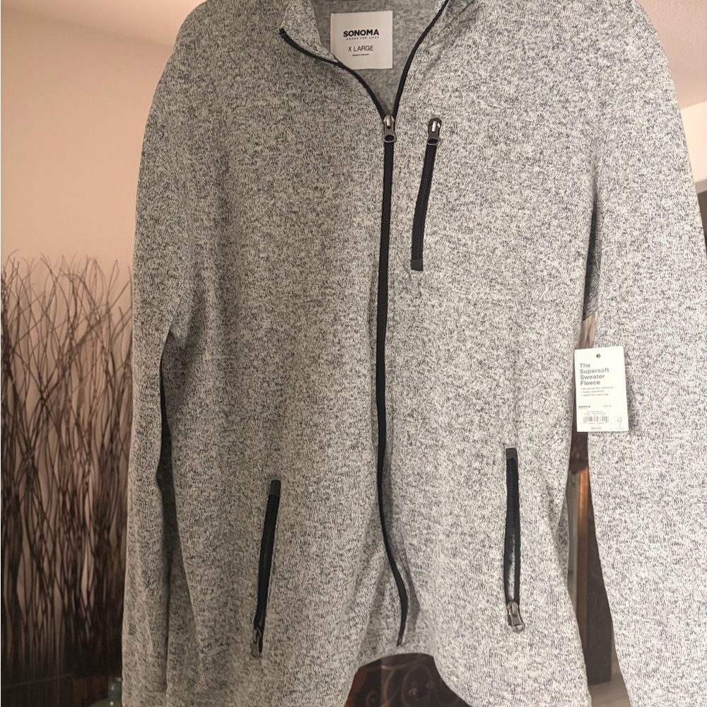 Kohl's Sonoma Men's Zip-Up Gray Sweater